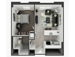 1-bedroom floor plan image
